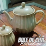 Bule de Chá de Porcelana Pétala Areia Matt 950ml – Wolff