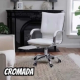 Cadeira De Escritório com Base Cromada Prizi Garden – Branca
