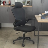 Cadeira de escritório ergonômica com estofado de mesh（Preto）