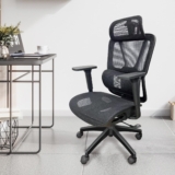 Cadeira de Escritório Ergonômica Python Fly em Malha – Testada conforme NR-17, Lombar Integrada Fixa, Assento Arejado, Braços 3D, Suporta até 150kg(preto)
