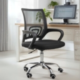 Cadeira de Escritório Secretária Base Preta com Rodinha Fortt Roma Preta – CSF06-P – Preto