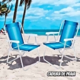 Cadeira de Praia Alta Alumínio Mor Suporta até 110kg