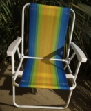 Cadeira De Praia Reclinavel Mor Aço Sortida Unitário Oferta