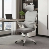 Cadeira Escritório Ergonômica Com Suporte Lombar Mesh Cinza Plástico