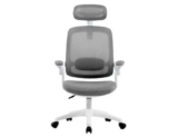 Cadeira Office Elements Astra Cinza e Branco, Ajuste de Inclinação Automático, Cilindro de Gás Classe 4 – WFFLG67335L0122
