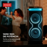 Caixa de Som Amplificada AIWA Party Box AWS-PB-08, 200W RMS, Bluetooth, Bivolt, Preto – AWS-PB-08