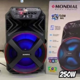 Caixa de Som Mondial Connect Party Plus CM-250 – Bluetooth Amplificada Portátil 250W 8” USB