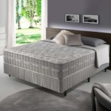 Cama Box Casal Cinza + Colchão Molas Ensacadas Alabama 138x188x61cm – ZIDI