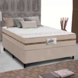 Cama Box Casal Colchão Molas Flora Bege 138x188x60cm – Gazin