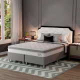 Cama Box com Colchão Queen Sigma Molas Ensacadas (22x158x198) Branco e Cinza – Modern