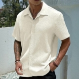 Camisa Casual Masculina Texturizada C/botões Old Money