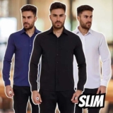 Camisa Social Masculina Slim Fit Luxo Pronta Entrega