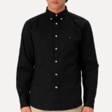 Camisa Tommy Hilfiger Regular Core Flex Poplin Preta
