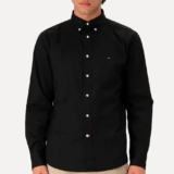 Camisa Tommy Hilfiger Regular Core Flex Poplin Preta