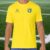 Camiseta Gola Alta de Futebol Topper – Brasil Combate Masculina Manga Curta Amarela