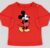 Camiseta infantil mickey manga longa vermelha