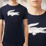 Camiseta Lacoste Masculina Sport com Tecido Quick Dry e Estampa de Crocodilo Azul