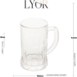 Caneca para Chopp e Cerveja de Vidro Lyor 6622 Transparente 565Ml