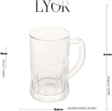 Caneca para Chopp e Cerveja de Vidro Lyor 6622 Transparente 565Ml