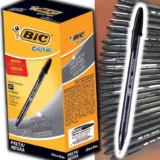 Caneta Esferográfica BIC Cristal Precisão e Suavidade, Preta, Ponta Ultra Fina, 0.7mm, 902489, 25 unidades