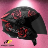 CAPACETE ABERTO NEW LIBERTY 3 FLOWERS VERMELHO FOSCO VIS. FUMÊ TAM.60