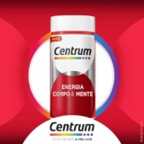 Centrum Suplemento Multivitamínico Energia Corpo e Mente, com Cafeína, Vitamina B12, Vitamina B6 e Magnésio, 60 Cápsulas