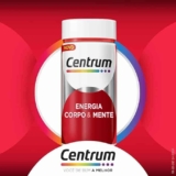 Centrum Suplemento Multivitamínico Energia Corpo e Mente, com Cafeína, Vitamina B12, Vitamina B6 e Magnésio, 60 Cápsulas