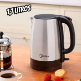 Chaleira Elétrica Inox Midea 1,7 L