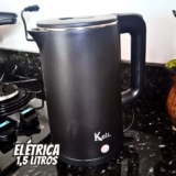 Chaleira Jarra Elétrica Modern Inox Preta 220v E 110v 1.5l