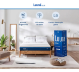 Colchão Luuna Blue Branco E Azul Queen 3 Espumas