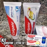 Colgate Creme Dental Para Sensibilidade Sensitive Pro Alívio Real White 110G + Creme Dental Total 12 Clean Mint 90G
