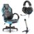 Combo Gamer – Cadeira Gamer Azul, Headset Gamer USB 7,1 3D LED Azul e Microfone Gamer Olier USB Warrior – GA161K
