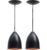Combo Kit com 2 Pendentes Soft Cone Preto Cobre Luminária Alumínio Lustre 18Cm Sala
