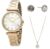 Condor Kit Relógio Dourado Feminino com Joias Brincos e Corrente