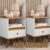 Conjunto 2 mesas de cabeceira – TED – minimalista Cores (Branco/Nature)