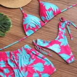 Conjunto Biquini 3 Peças Trikini De Poliamida Piscina Praia
