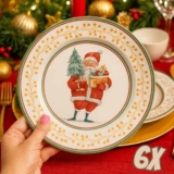 Conjunto C/ 6 Prato Sobremesa Ho Ho Ho