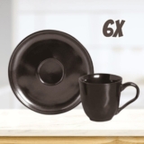 Conjunto c/ 6 Xícaras de Café c/Pires Bio Metallica 120ml