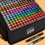 Conjunto Caneta Marcador Canetinha Ponta Dupla 100cores Kit