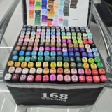 Conjunto Canetas Marcador Canetinha Ponta Dupla 168cores Kit