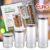 Conjunto com 4 Potes de Vidro transparente Slim com tampa Inox, VDR6866-4, Euro Home