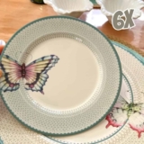 Conjunto com 6 Pratos de Sobremesa Borboleta 2 Ø21cm