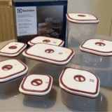 Conjunto Com 8 Potes Herméticos Electrolux Alta Qualidade Cor Vermelho