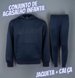 Conjunto de Agasalho Infantil ASICS com Capuz Internal Fechado