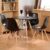Conjunto De Mesa Eames Redonda + Cadeiras Madeira 70cm Wood