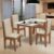 Conjunto de Mesa Miami 1,20m com 4 Cadeiras Cedro/Off White
