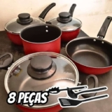 Conjunto De Panelas Antiaderente 8 Peças Teflon Várias Cores