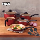 Conjunto De Panelas Antiaderente Cereja Arnix 8 Peças