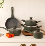 Conjunto De Panelas Jade 5 Peças Indução Cerâmica Mimo Style