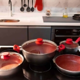 Conjunto De Panelas Philco Pkt407 4 Peças Cor Cinza/vermelho